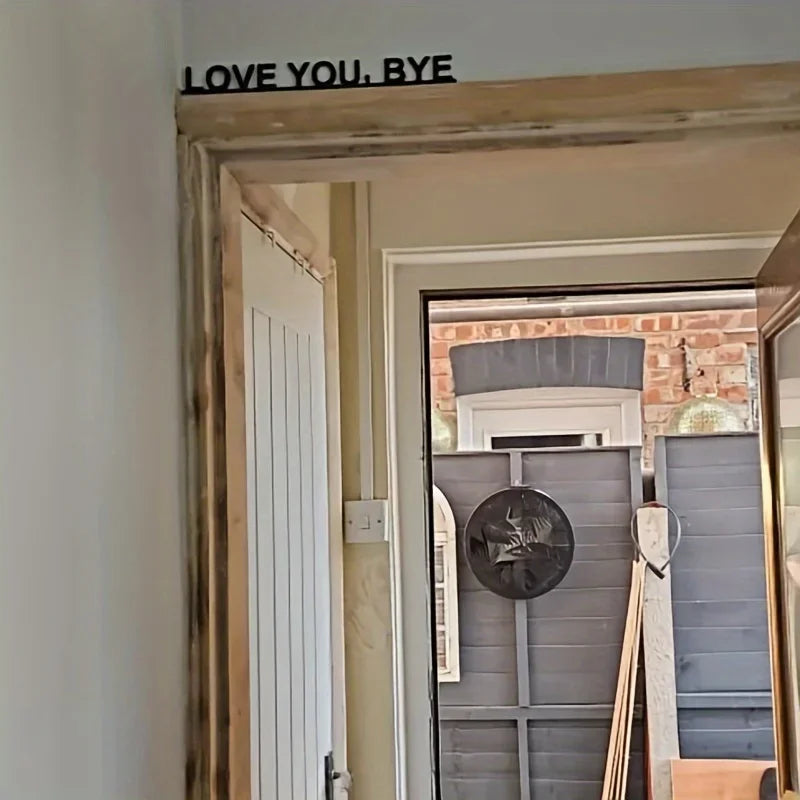 Modern Metal "LOVE YOU, BYE" Wall Art – Love Themed Wall Sculpture for Living Room,Wedding,Christmas,Indoor Wall Mounted Artwork