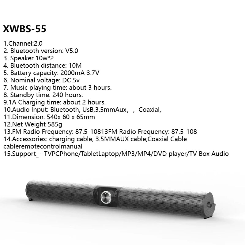 HOMEFISH Wireless Bluetooth Sound bar Speaker System Super Power Speaker Surround Stereo Home Theater TV Projector