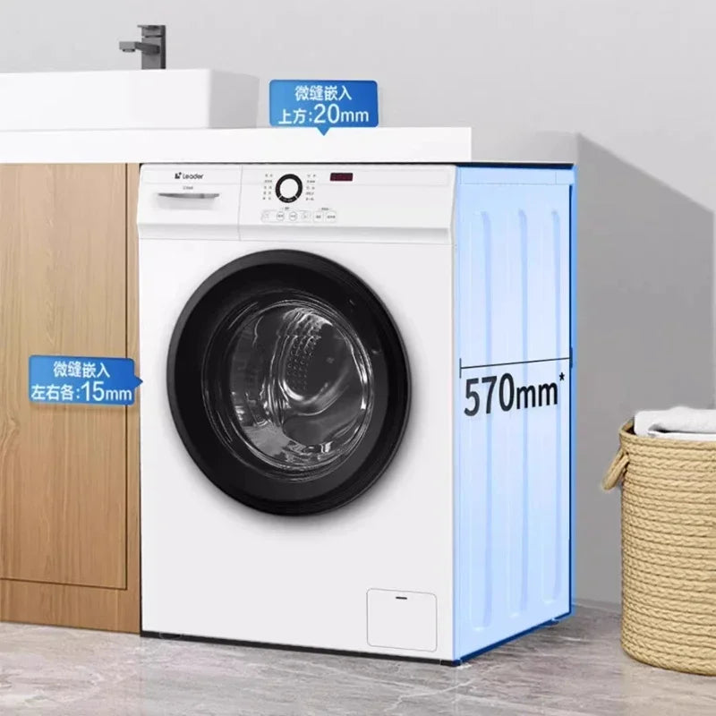 10kg Fully Automatic Drum Washing Machine - Household Ultra-Thin, Antibacterial, High-Temp & Bucket Self-Cleaning