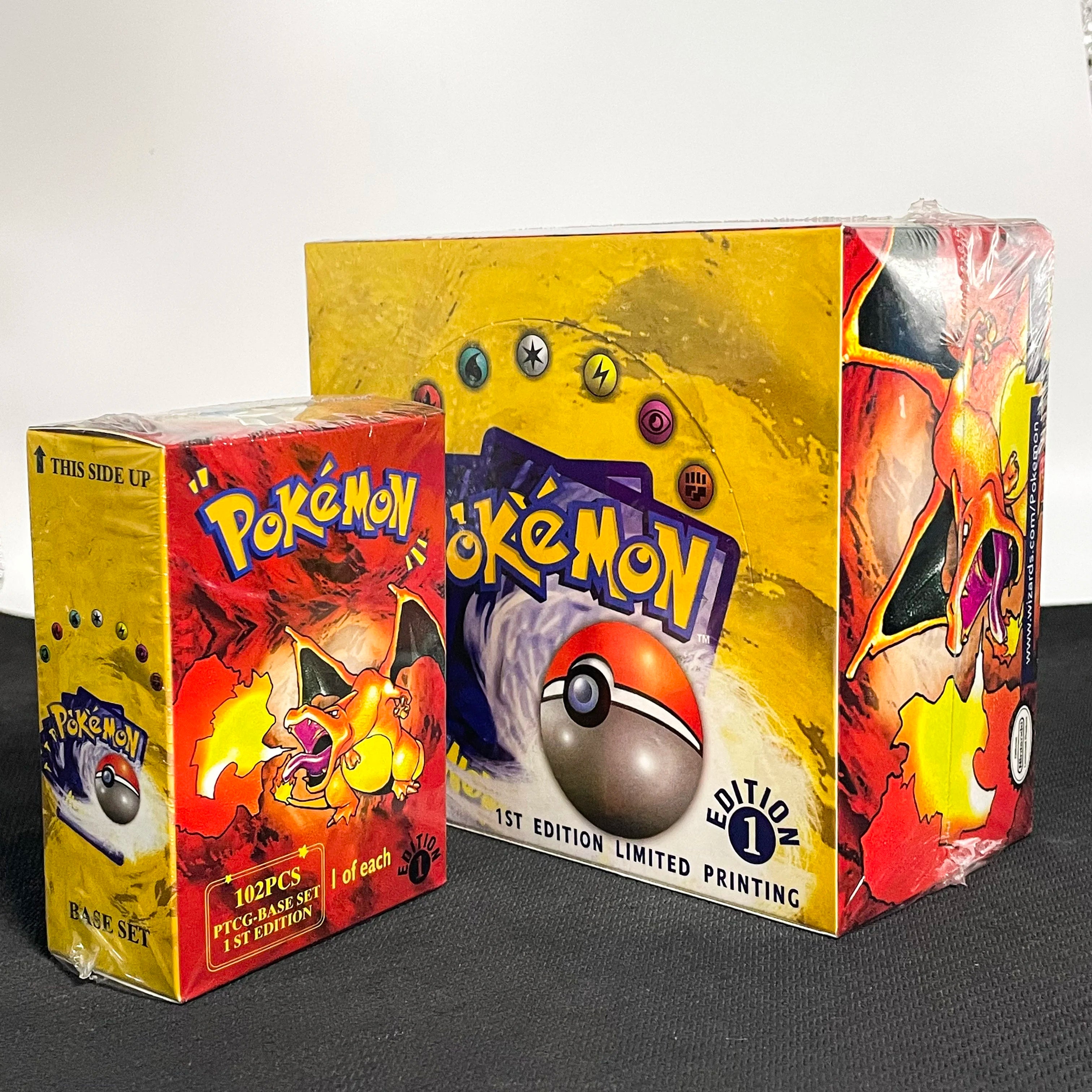 PTCG 102Pcs/396Pcs PKM Base Set 1ST Edition Whole Set Booster Box (Revised Unlimited Edition) Wizards Trading Card Battle Game