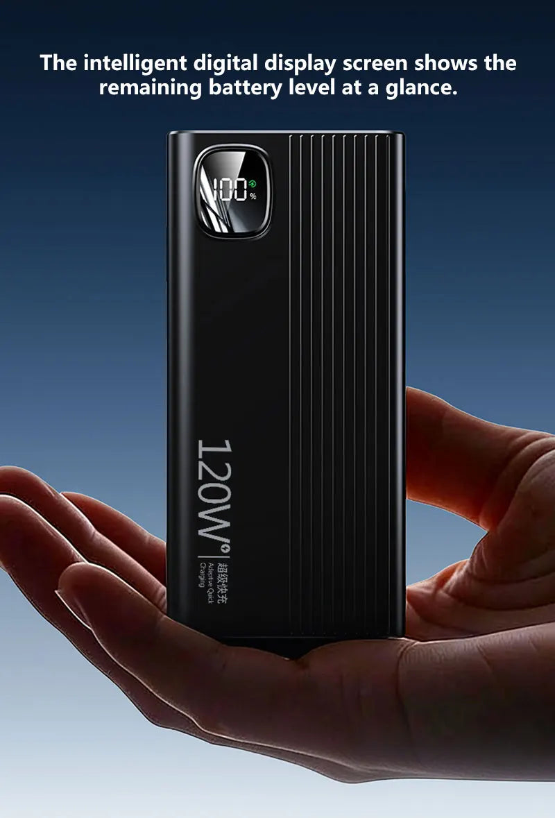 500000mAh Power Bank 120W Super Fast Charging Portable Mobile Power Digital Display Ultralarge Capacity External Battery 2026