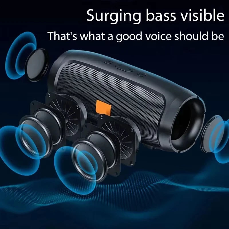 ViVO Portable Subwoofer Bluetooth Speakers Stereo Surround Waterproof Loudspeaker Wireless Sound Box Support FM Radio TF Card