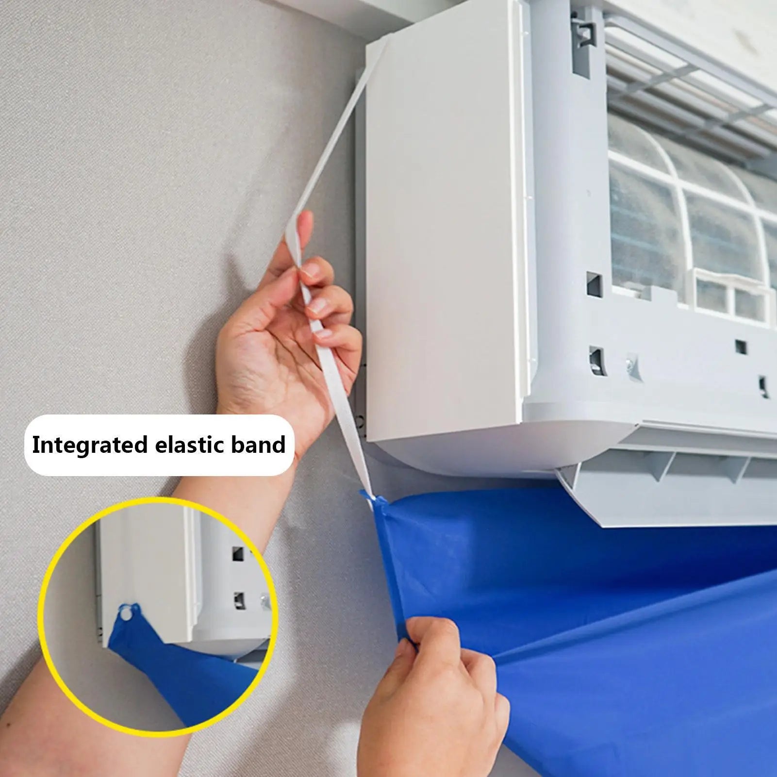 Split Air Conditioner Cleaning Cover Dust Clean Wall-Mounted AC Wash Bag Kit With Drain Pipe Household Accessories