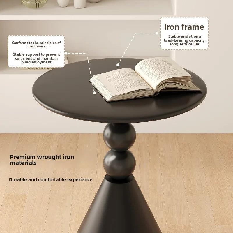 Retro room sofa side tables light luxury coffee table bedroom creative small round mesa para habitación living room furniture