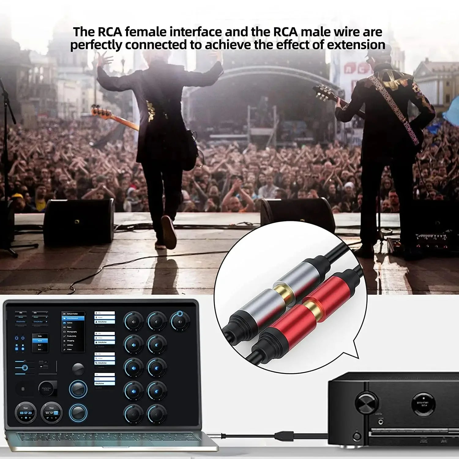 Stereo 3.5mm to Dual RCA Y Splitter Cable 2RCA To 3.5 mm Jack Audio Adapter for Computer Phone Amplifier Speaker Home Theater