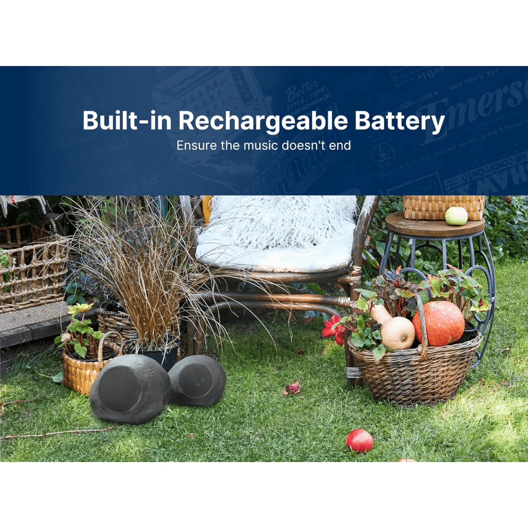 1-Pair Mini Pebbles Duo for Bluetooth TWS Speakers Portable Duo Portable for Bluetooth Speakers