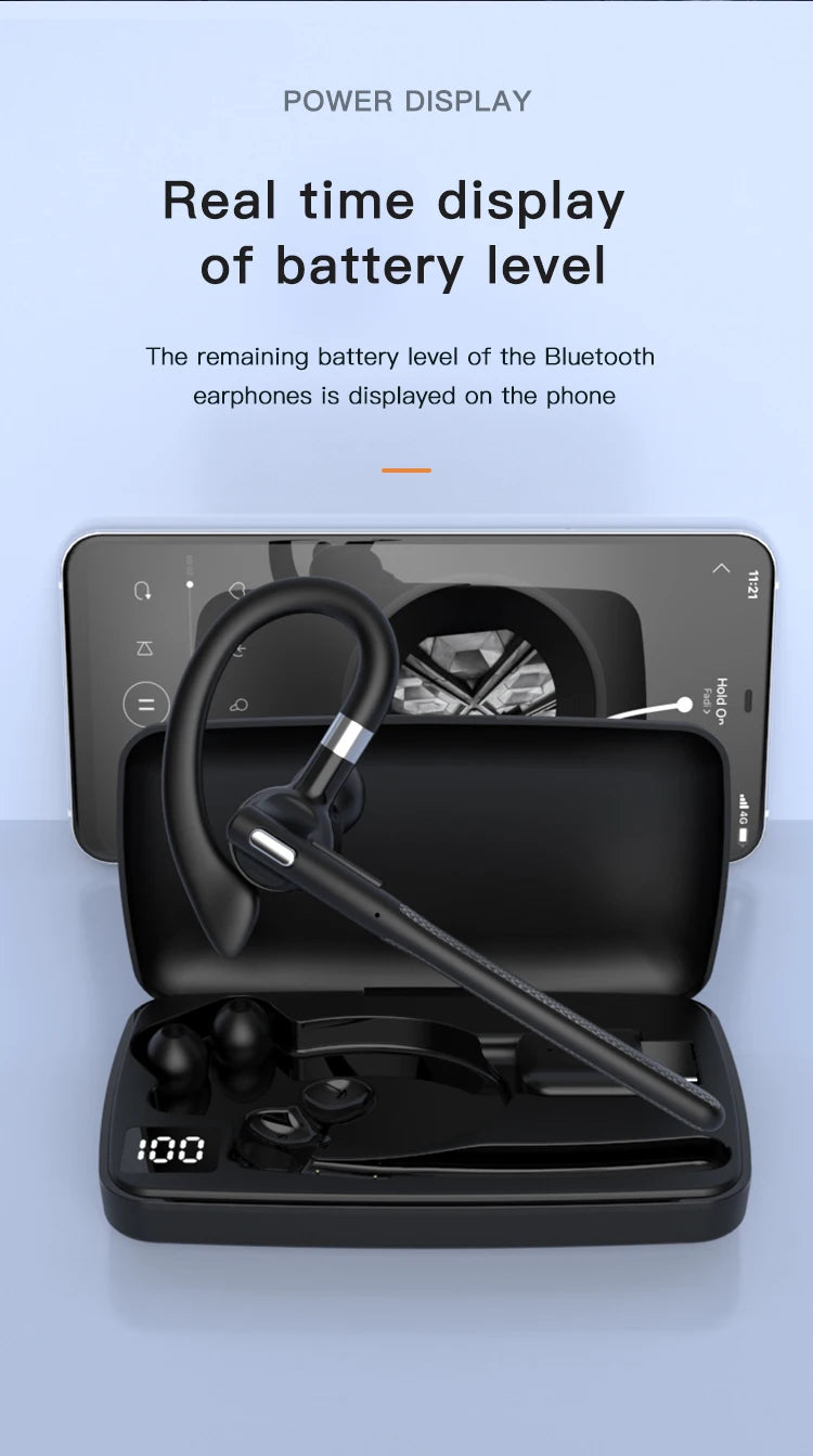 Bluetooth Earphones 5.4 Headphones Stereo Handsfree Noise Canceling Wireless Business Headset With ENC Mic For All Smart Phones