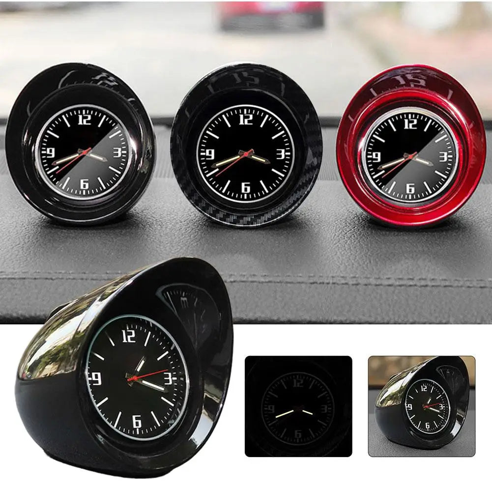 Car Clock Luminous Mini Automobiles Internal Stick-On Digital Watch Mechanics Quartz Clocks Auto Ornament