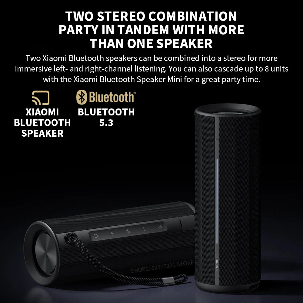 New Xiaomi Bluetooth Speaker ASM02A Bluetooth 5.3 LHDC 5.0 HyperOS IP67 93dB 40W Battery life Outdoor Portable Sound Mi Home APP