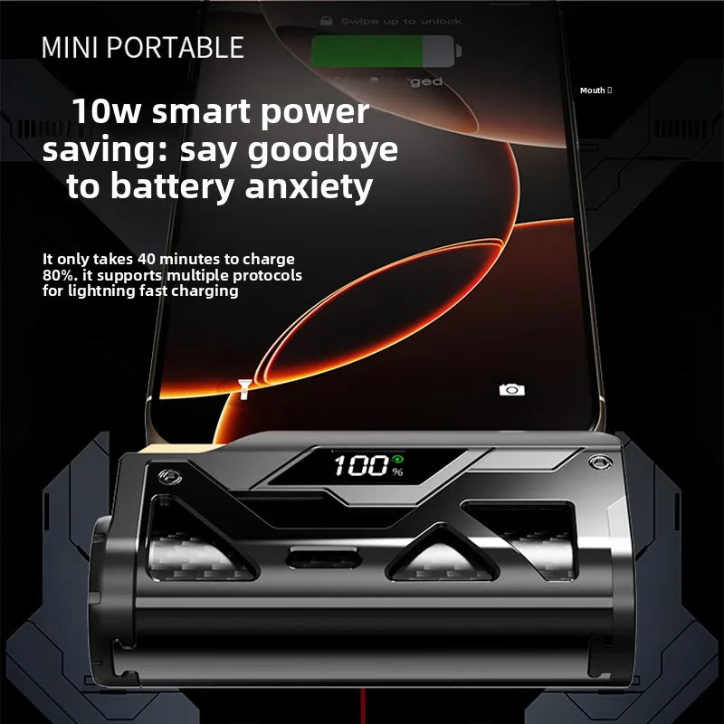 Mobile Power Bank Mecha Capsule Power Bank 5000 Mah Mini Compact Fast Charging Tail Plug Gift