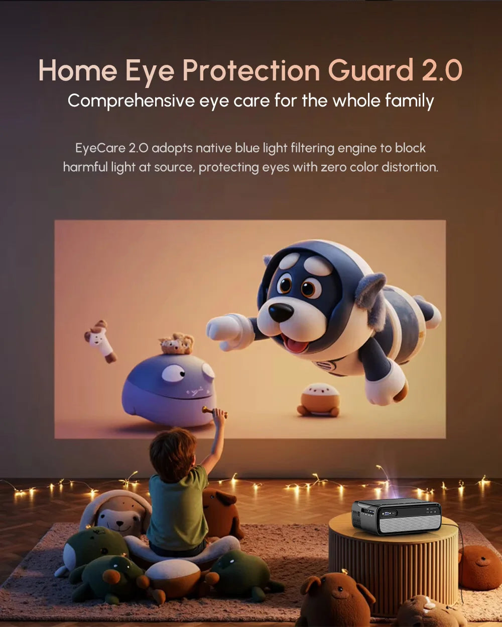 4K Projector 3200ANSI Netflix Certified Native 1080P Android 14 Auto Focus Auto Keystone WiFi6 BT5.4 Outdoor Home Theater HDR10