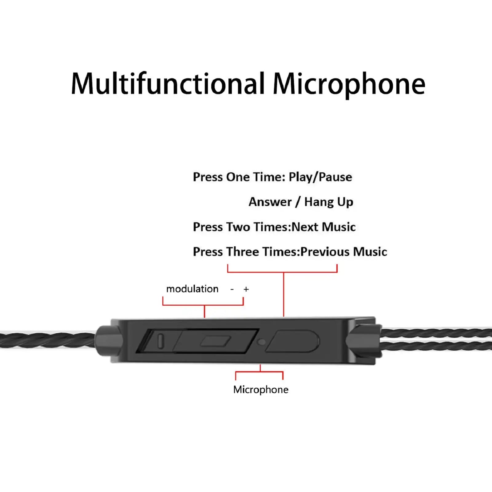 3.5mm Wired Headphones In Ear Headset Wired Earphones with Microphone Bass HiFi Stereo Earbuds Sports In-line Control For Phones