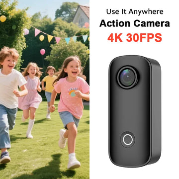 SJCAM Pocket 4K Mini Camera with Waterproof Case C100 Plus EIS Action Cam Magnetic Wearable for Helmet Motorcycles Cycling Vlog