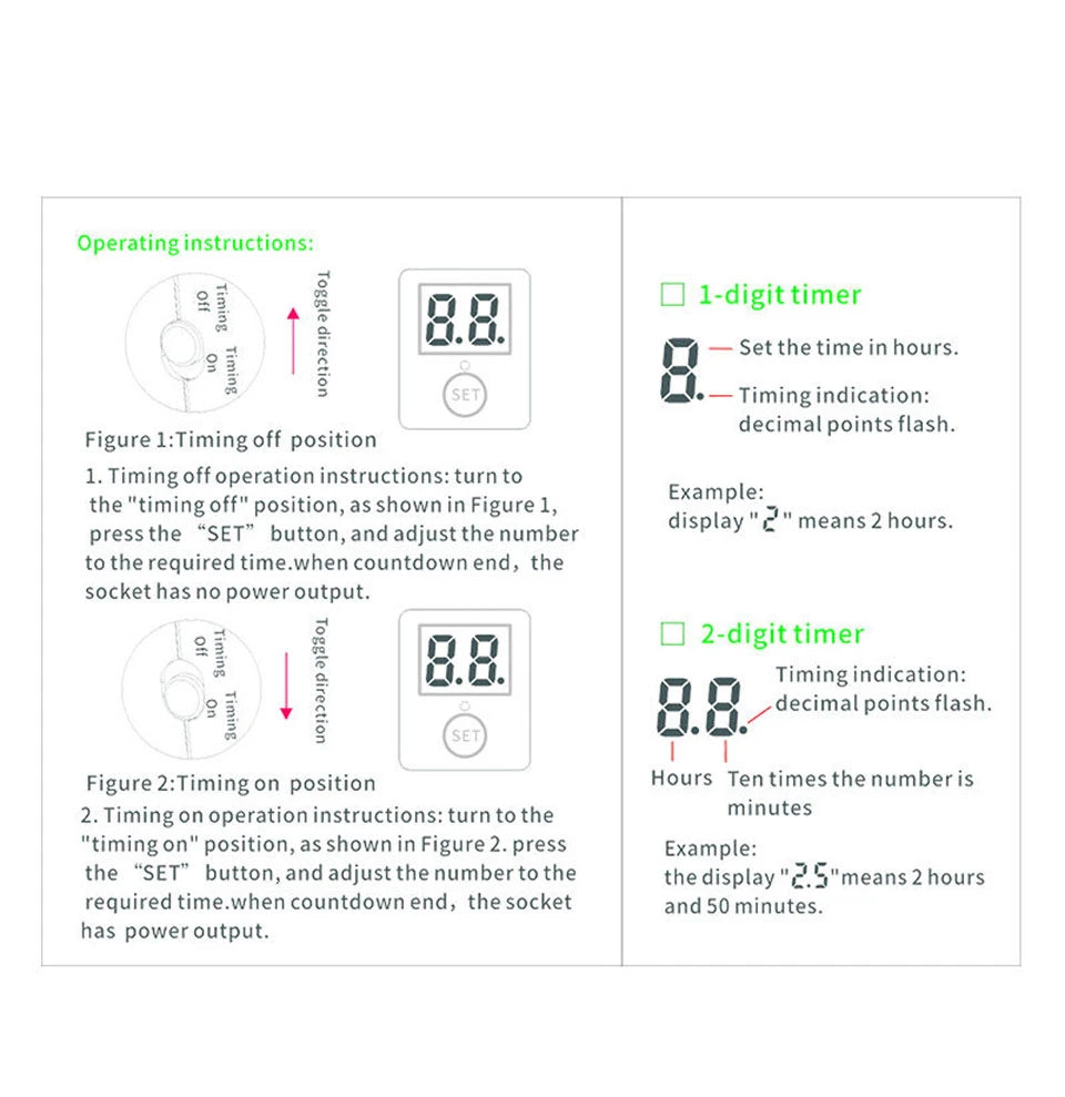 Smart Socket EU Plug Smart Home Outlet Socket Countdown Switch Two Digit Display Timer Time Control Telephone Battery Charging