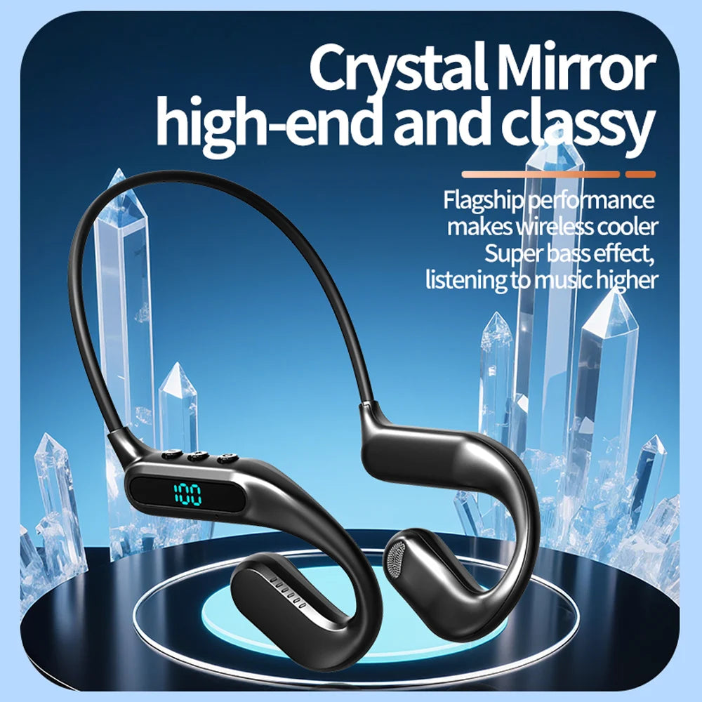 Bluetooth 6.0 Air Conduction Headphone Wireless Waterproof Sports Headset HiFi Stereo Noise Reduction Music Ear Hook Earbuds