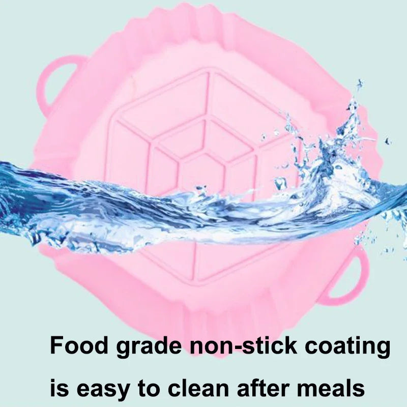 Air Fryer Oven Baking Tray Silicone Tray Fried Chicken Pizza Mat Oilless Silicone Pan Air Fryer Accessories for Kitchen Baking