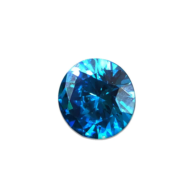 Corundum Ceylon Sea Blue Sapphire Gems Circular Shape Cushion Faceted Cut Loose Aquamarine Gemstone Set Gift Box