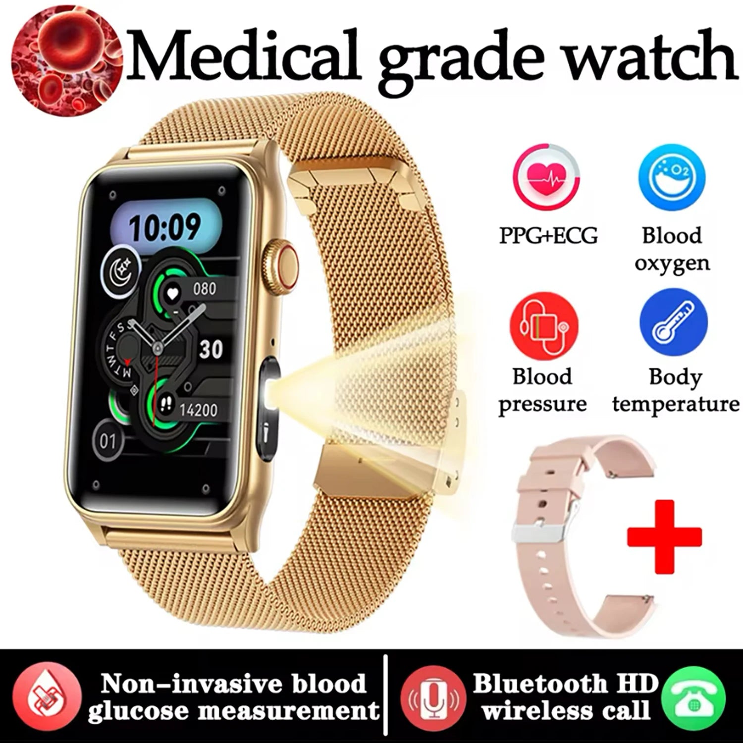 2025New Medical grade Smart Watch For Xiaomi Women Health Blood sugar Blood oxygen Blood pressure Monitoring Men Sport Watches