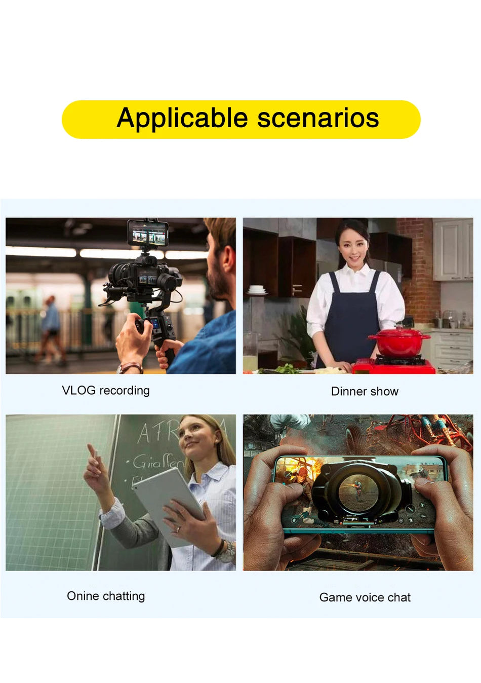High-fidelity external wired microphone for cameras mobile phones computers Lighting Type-C Micro USB interface Microphone HD