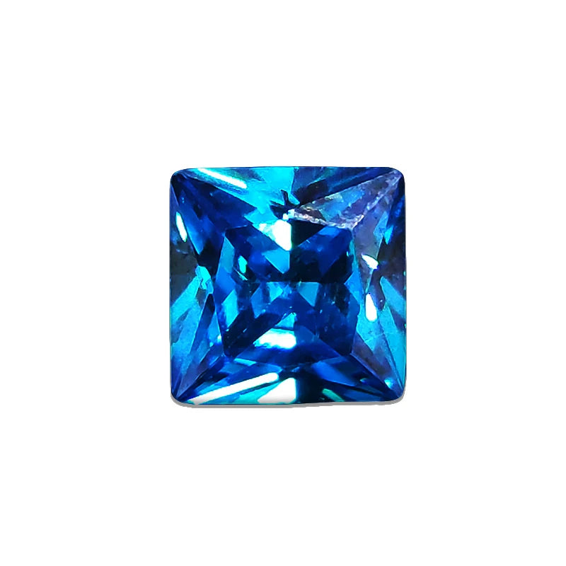 Corundum Ceylon Sea Blue Sapphire Gems Circular Shape Cushion Faceted Cut Loose Aquamarine Gemstone Set Gift Box