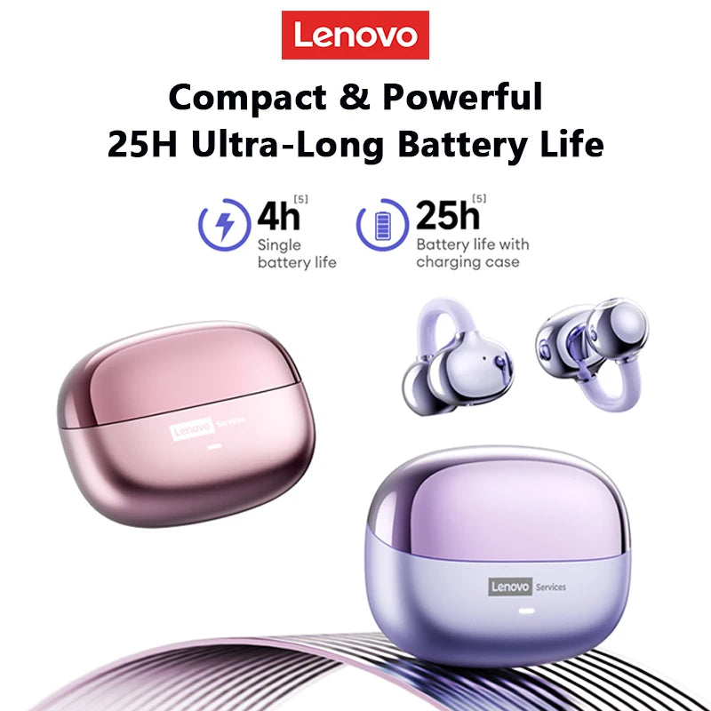 Lenovo LE302 HIFI Stereo Sports Ear Clip Earphones OWS Bluetooth 6.0 Headset Noise Cancelling Headphones Long Endurance Earbuds