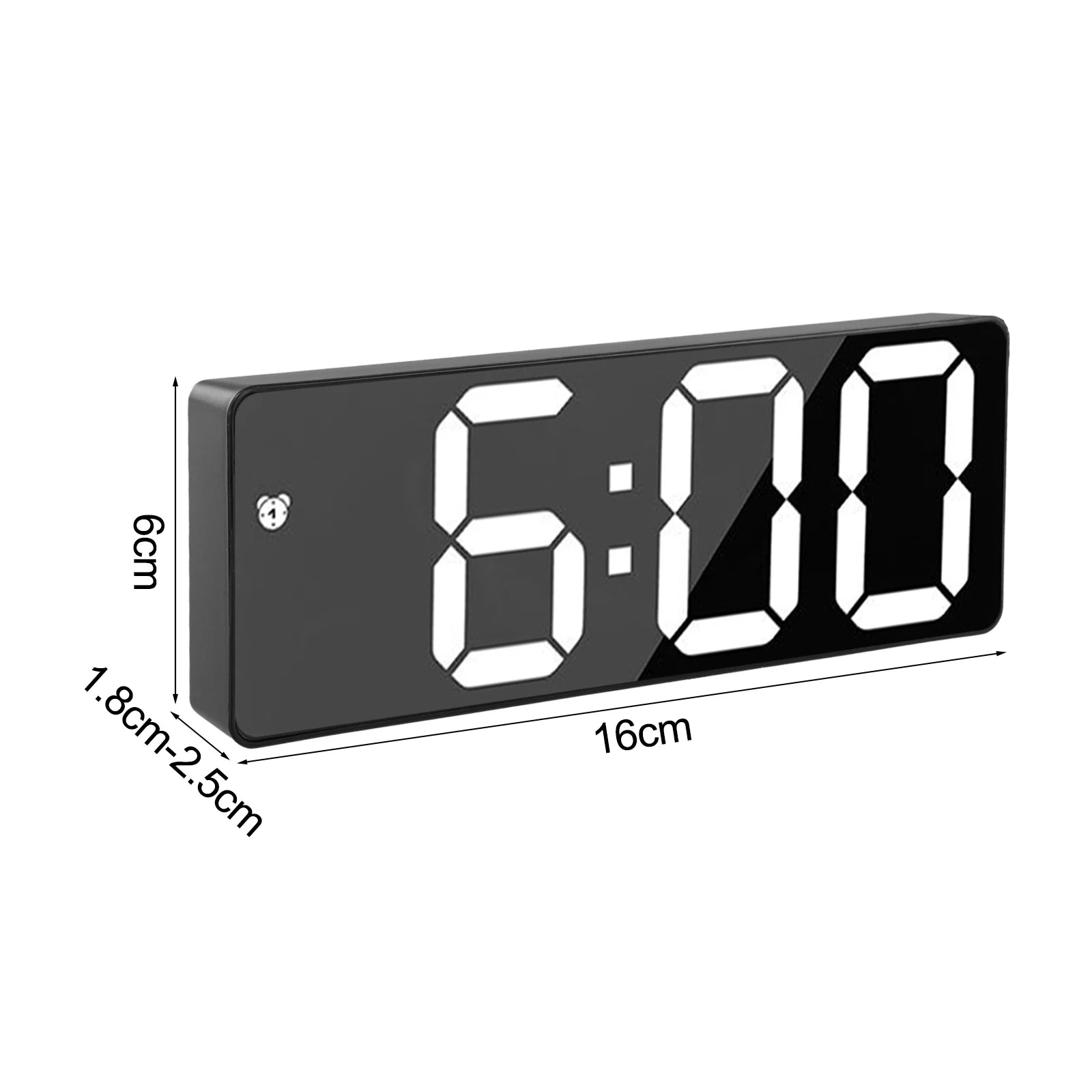 Electronic Clock with Bright Large Display and Voice Control Designed for Time Alarm Calendar and Temperature Monitoring