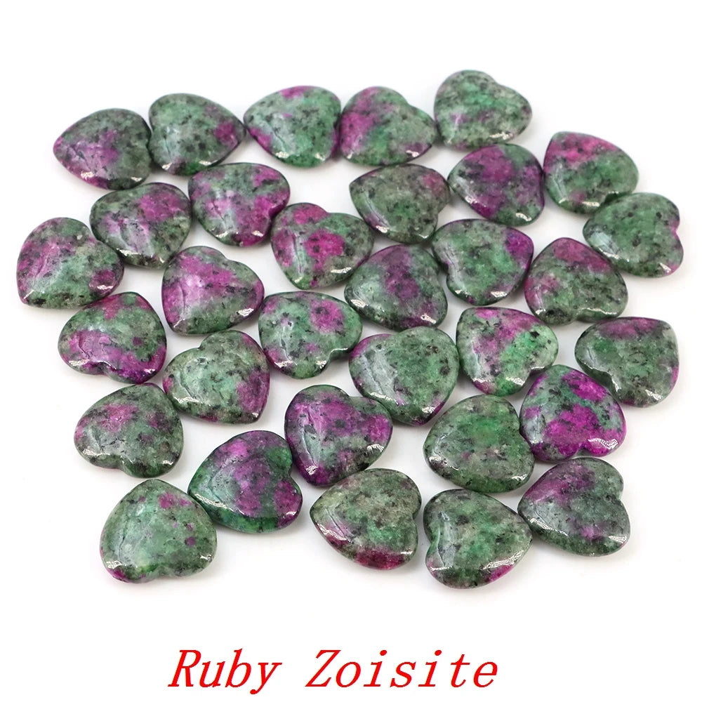 Lots Wholesale Gem Heart Shape LOVE 20MM Natural Crystal Amethyst Agate Bead Healing Reiki Natural Stone Gift Supplies