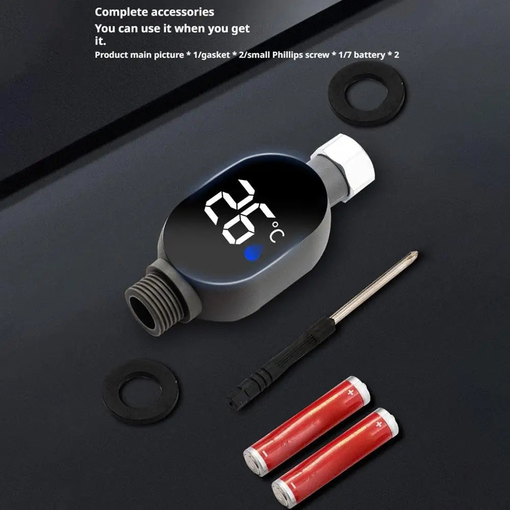 Digital Shower Thermometer Instant-Read LED Display 0℃~99℃ Waterproof Bath Thermostat For Home Bathroom Temperature Measurement