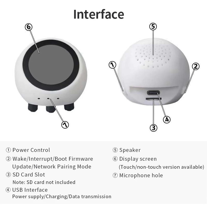 Upgraded XiaoZhi AI Voice Chat Robot DeepSeek ESP32-S3 N16R8 Development Board WiFi BT BLE5 1.28" LCD Display ESP Home Assistant