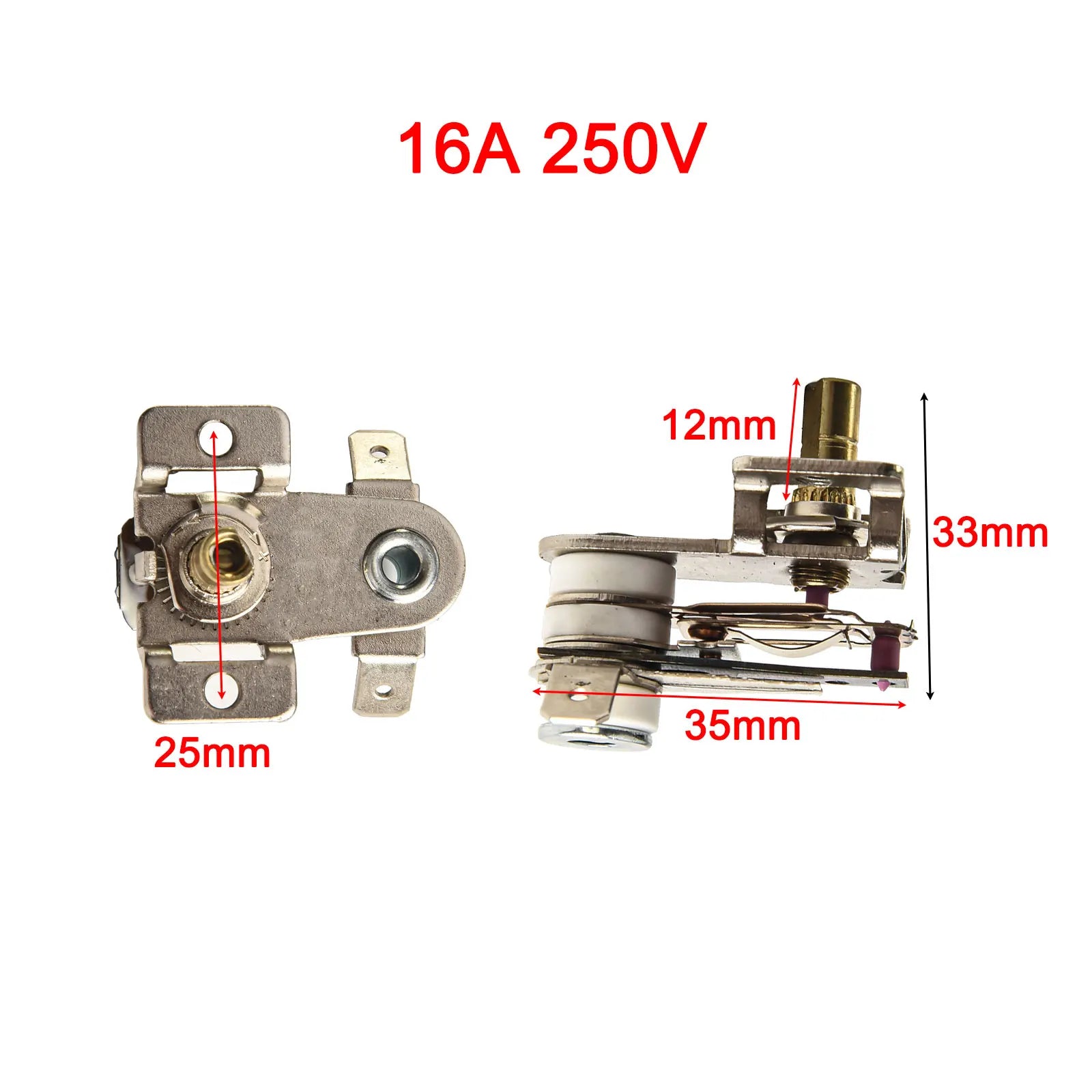 250V 16A Adjustable Temperature Switch Bimetallic Heating Thermostat KST-168 For Electric Heaters Electric Irons Rice Cookers