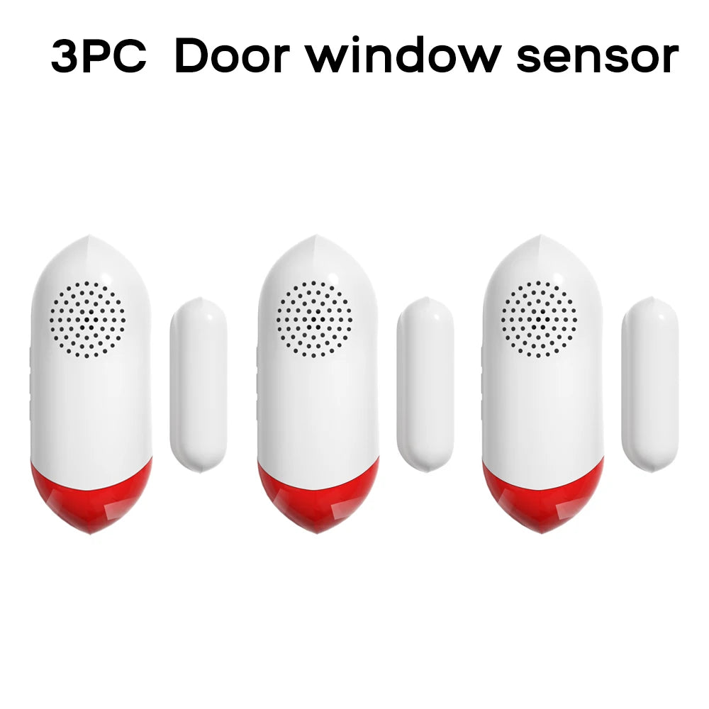 Tuya Smart WiFi Door Window Sensor 100dB Siren LED Flashing Light Smart Life App Control Wireless Home Safety Security Alarm