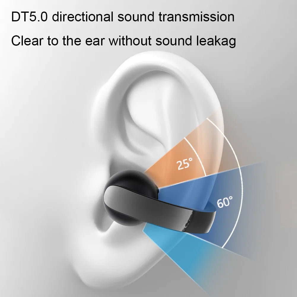 Wireless Ear Clip On Earphone Bluetooth-Compatible 5.4 EarBuds Noise Canceling HiFi Stereo Headset Waterproof Clip On Headphone