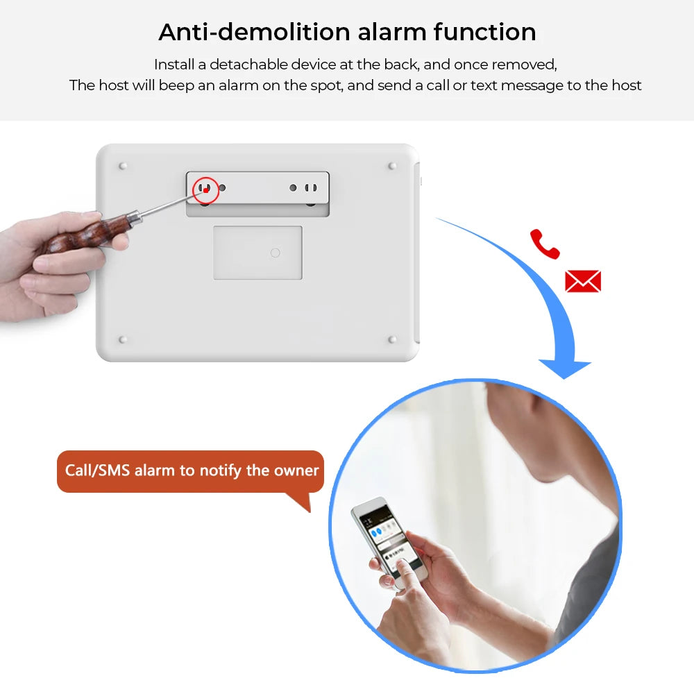 Smart Home WiFi GSM Alarm System for Home with Motion Sensor Wireless Siren Night Vision IP Camera Tuya Support Alexa