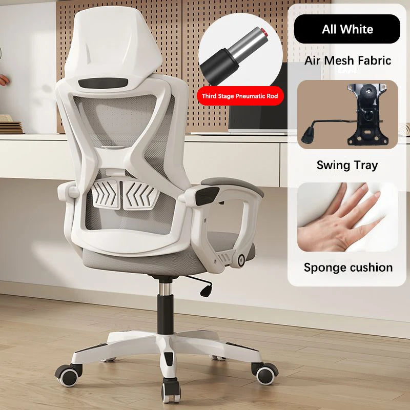Office Ergonomic Chair Gaming Chair Mesh Office Chair with Rocking Function Armchair Relaxing Chair Adjustable Waist Support