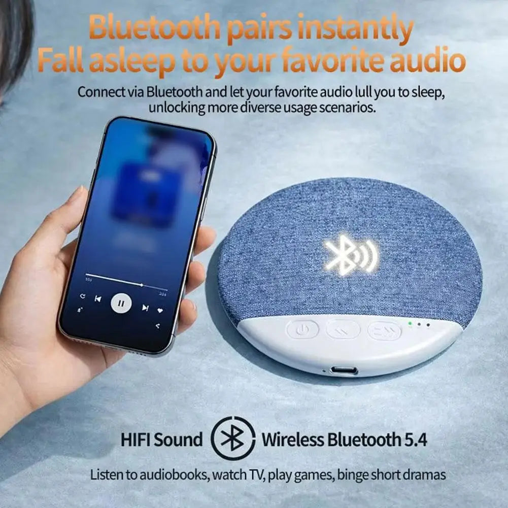 Speaker Bluetooth 5.4 Bedroom Pillow Under Pillow Sound Machine With White Noise Scheduled On/Off HiFi Stereo Sound Heavy Bass