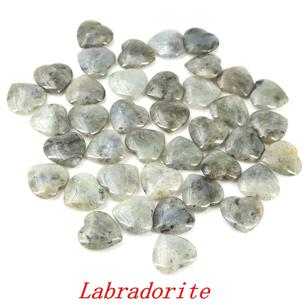 Lots Wholesale Gem Heart Shape LOVE 20MM Natural Crystal Amethyst Agate Bead Healing Reiki Natural Stone Gift Supplies