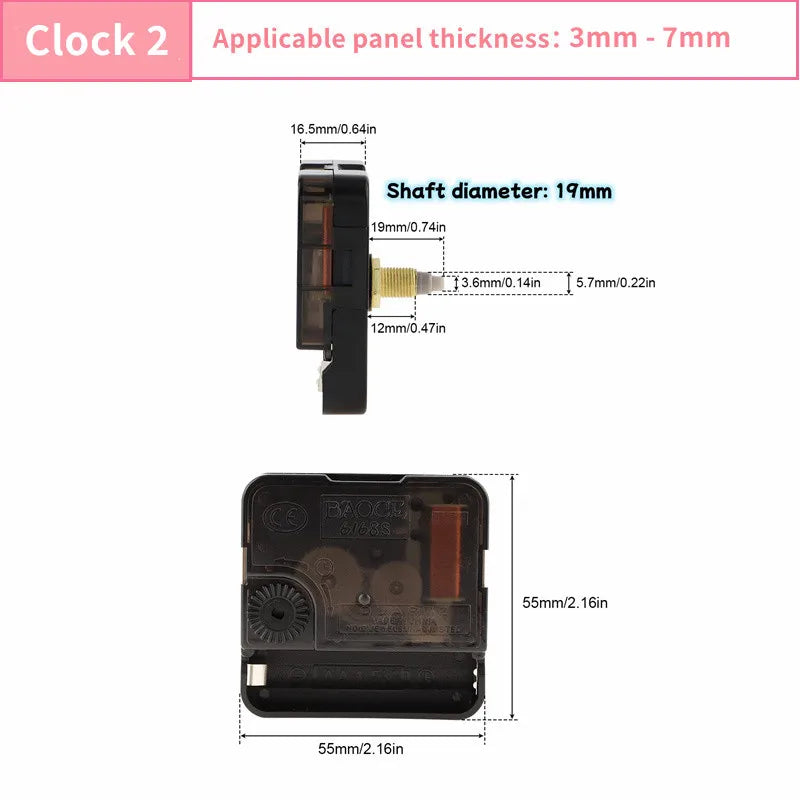 Wall Clock Movement Mechanism Clock Hands Long Shaft Silent Quartz Movement Clockwork Table DIY Watches Repair Tools