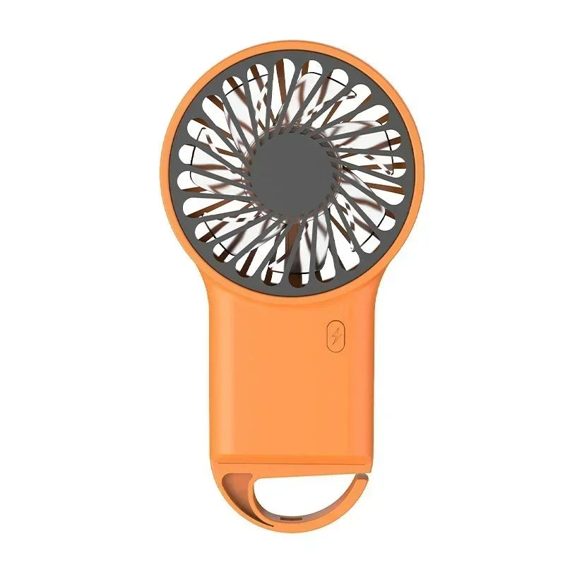 Foldable Handheld Desktop Fan Mini Cartoon Fan with Hook for Mountaineering Outdoor Home Office Use USB Rechargeable Amagi