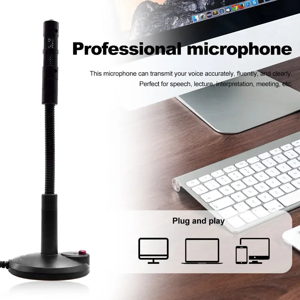 USB Computer Microphone Noise-Cancelling Recording Desktop Mic for PC Laptop for Online Chatting Home Studio Podcasting Gaming