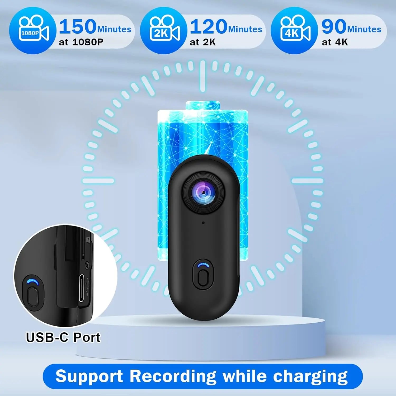 Magnetic 4K Mini Action Camera HD 1080P WiFi Wireless Body Mount POV Holder Bodycam Vlogging Motorcycle Helmet Sports Video Cam