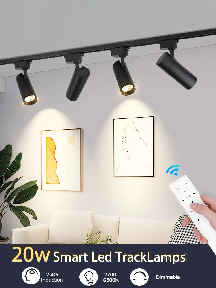 LED Track Lamp Remote Control Available Dimming Rail Lighting Home Decoration Kitchen Living Room Clothing ShopDecor Track Light