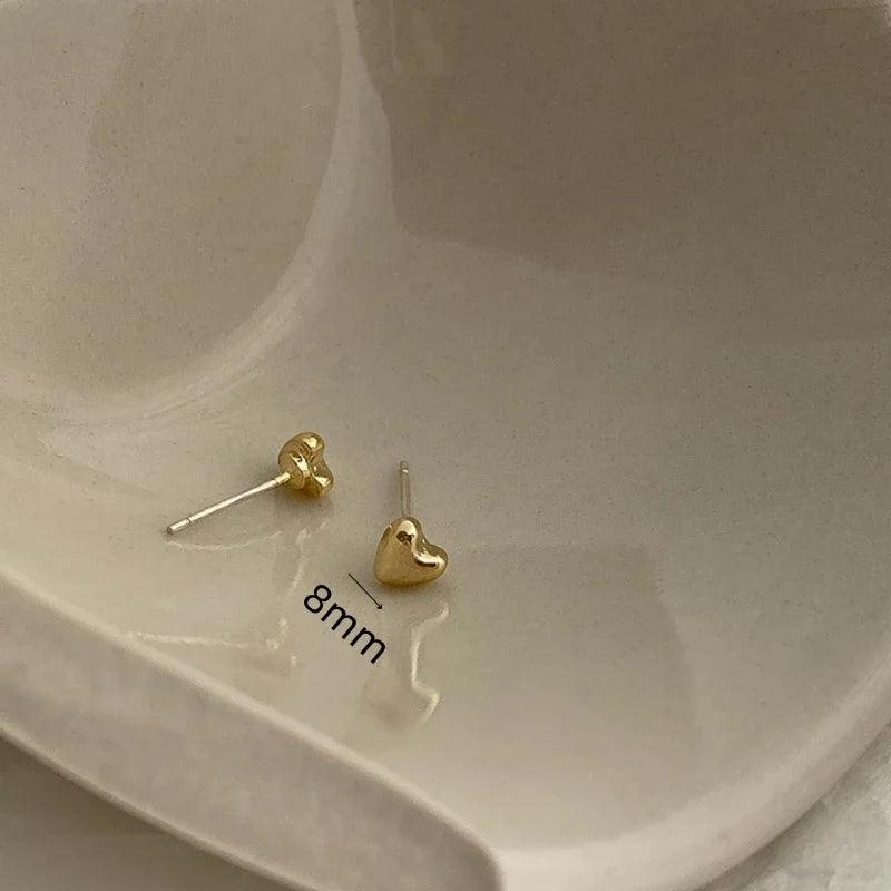 Geometry Twists UV Golden Stud Earrings for Women Simple Versatile Personality Exaggerated Smooth Creative Jewelry Girl Gift