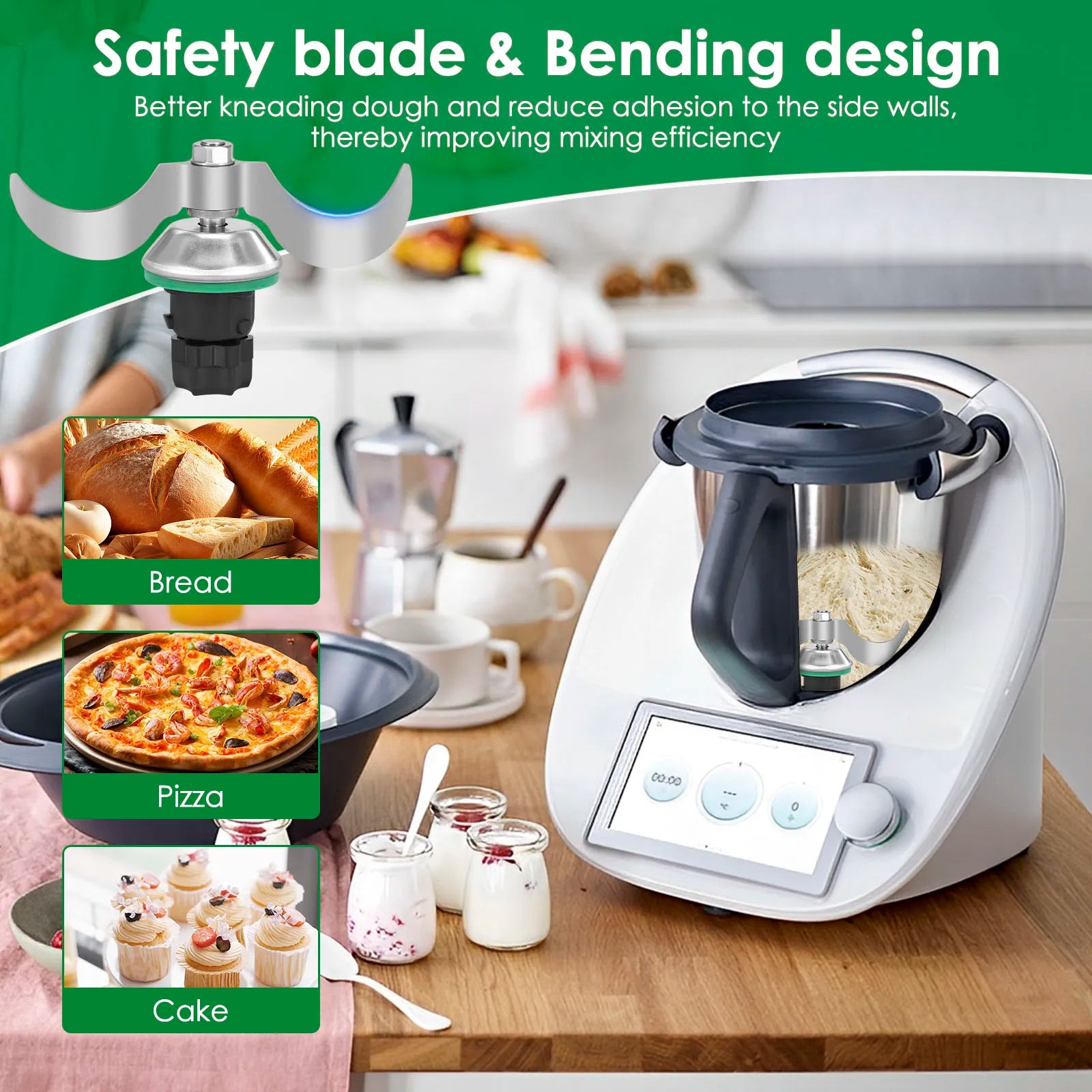 New Kneading Dough Mixer for Thermomix TM6 TM5 Replacement Blender Blades Universal Flour Mix Smooth Dough Stir Form Paste