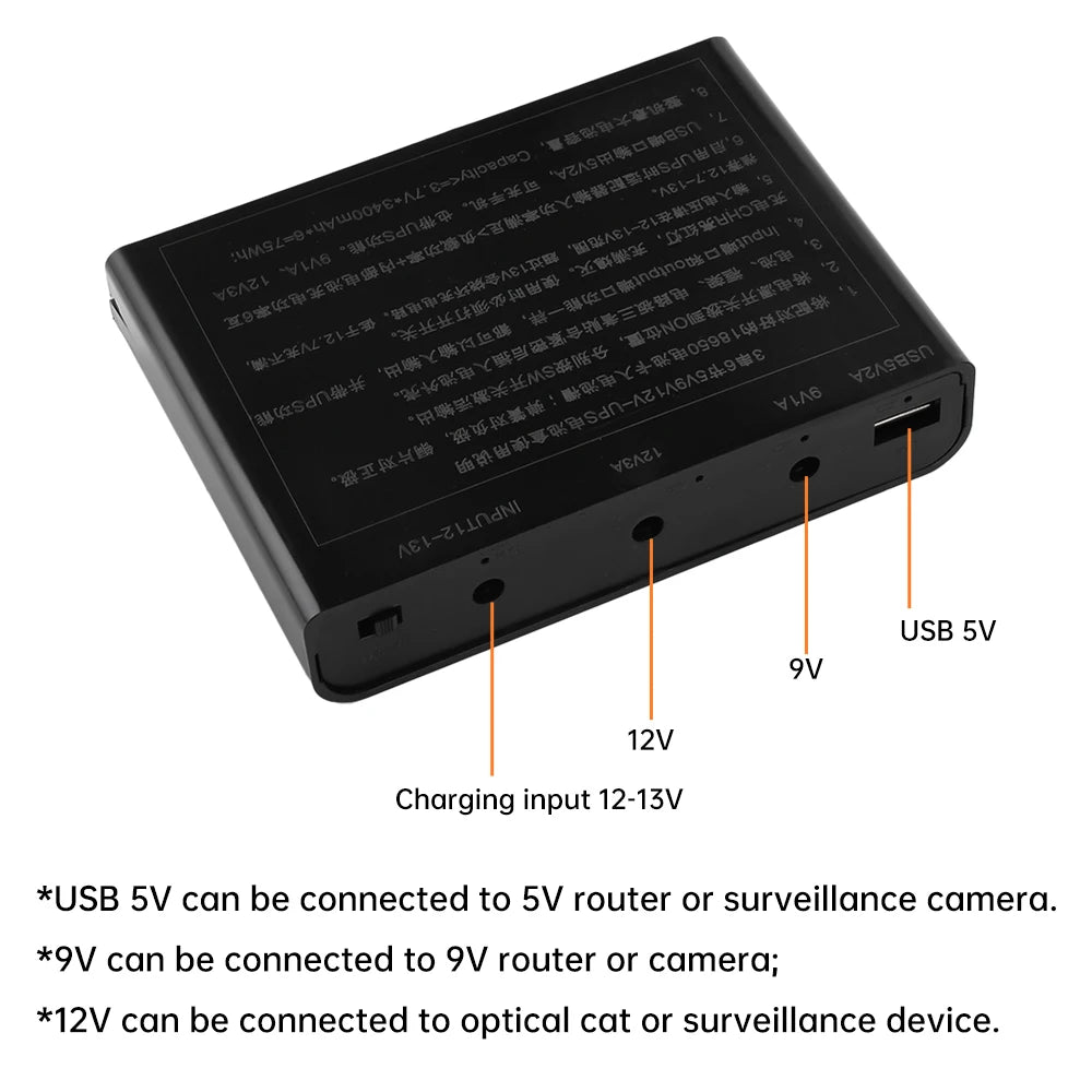 5V9V12V Output Power Bank Box for Cellphone Power Storage Case Tablet Modem 6x/3x 18650 Battery UPS Uninterrupted Power Supply