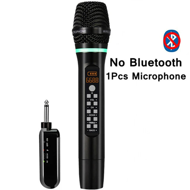 Professional UHF Wireless Microphone Handheld Bluetooth Karaoke Microphone Recording Studio Home Party Singing for Car Speaker