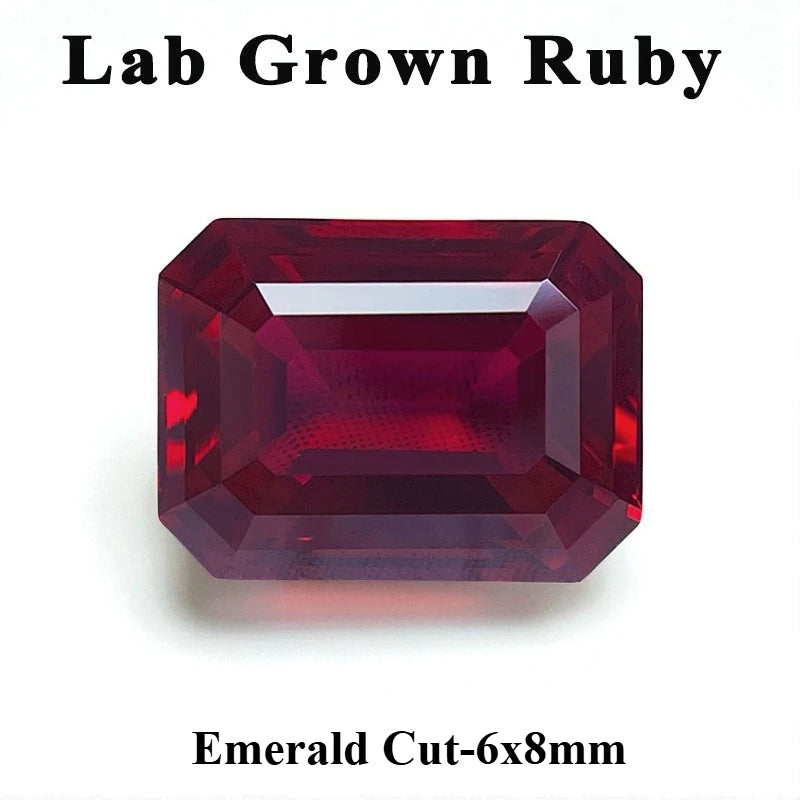 Top Lab Grown Ruby Oval Cut Pigeon Blood Red VVS1 Gemstone For Charms DIY Jewelry Making Selectable Certificate