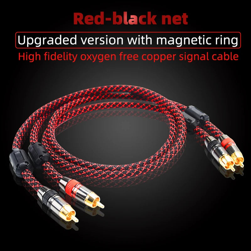 Hi-Fi Fine RCA Cable High Quality 4N OFC HIFI 2RCA-2RCA Male to Male Audio Cablemain core independent shielding One pair