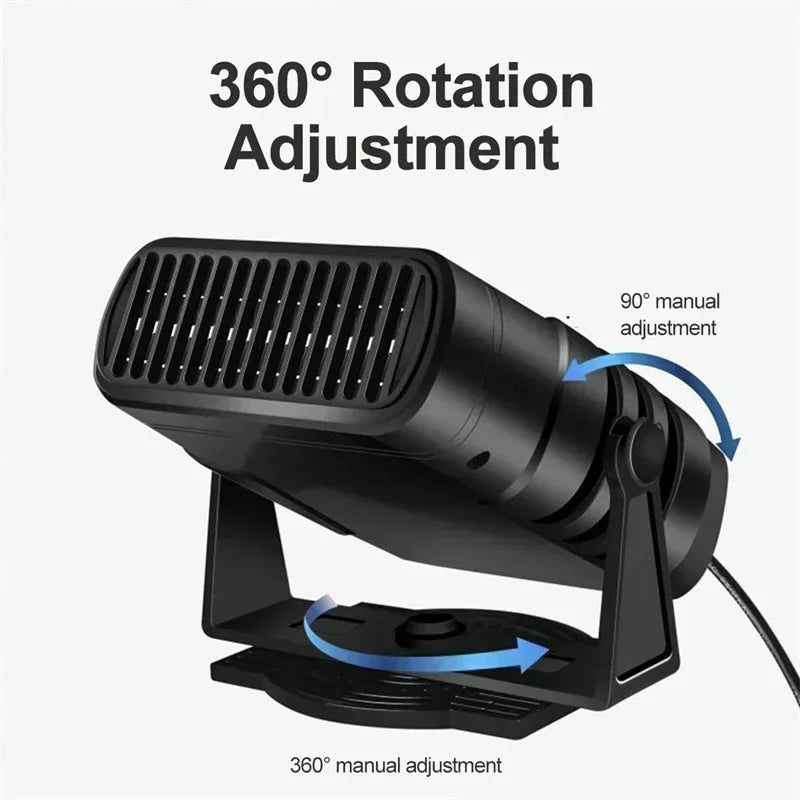 12/24V Car Heater 2 in 1 Car Cooling & Heater Fan Car Windshield Fast Heating Defrost Defogger Electric Heating Dryer Demister