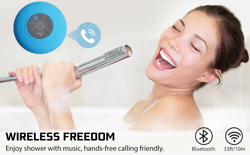Portable Wireless Bluetooth Speaker Audio Waterproof Easy-Access Control Buttons Music Player for Office Car Home Shower Speaker