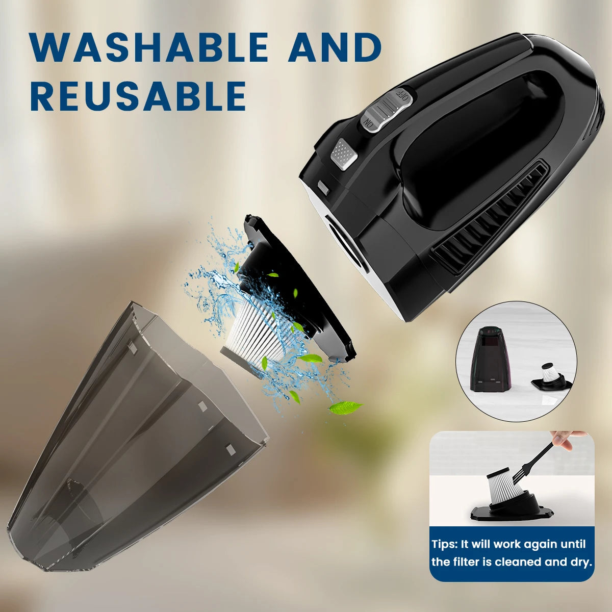 Portable Wireless Vacuum Cleaners Powerful Rechargeable Suction Cordless Handheld Vacuum Cleaner Car Electronic Accessories